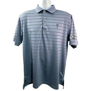 Peter Millar Polo Shirt Men's Med Blue Summer Comfort Golf "Big Fellow" Irish
